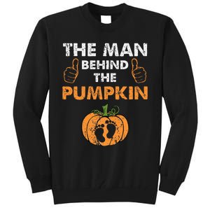 Funny Halloween Pregnancy Baby Shower Behind The Pumpkin Tall Sweatshirt