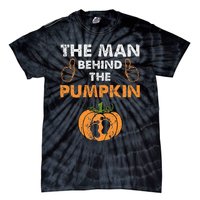 Funny Halloween Pregnancy Baby Shower Behind The Pumpkin Tie-Dye T-Shirt