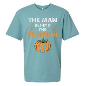 Funny Halloween Pregnancy Baby Shower Behind The Pumpkin Sueded Cloud Jersey T-Shirt