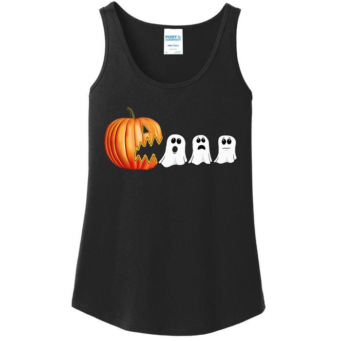 Funny Halloween Pumpkin Ghosts Jack O Lantern Ladies Essential Tank