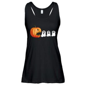 Funny Halloween Pumpkin Ghosts Jack O Lantern Ladies Essential Flowy Tank