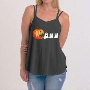 Funny Halloween Pumpkin Ghosts Jack O Lantern Women's Strappy Tank