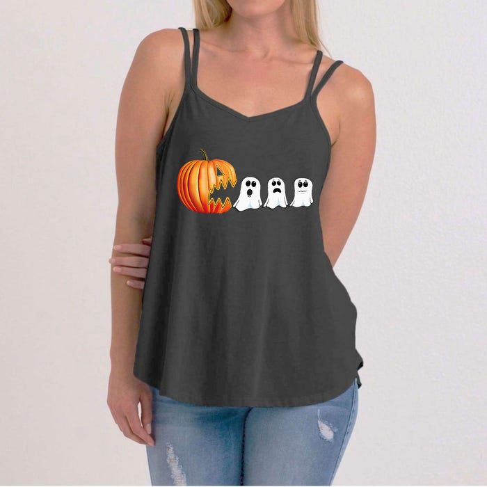 Funny Halloween Pumpkin Ghosts Jack O Lantern Women's Strappy Tank