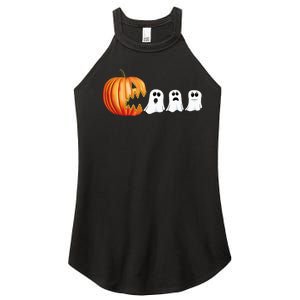 Funny Halloween Pumpkin Ghosts Jack O Lantern Women's Perfect Tri Rocker Tank