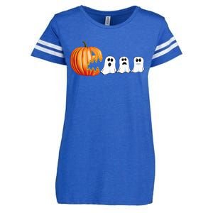 Funny Halloween Pumpkin Ghosts Jack O Lantern Enza Ladies Jersey Football T-Shirt