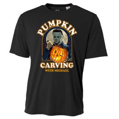 Funny Halloween Pumpkin Carving With Michael Cooling Performance Crew T-Shirt