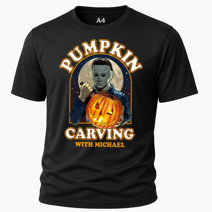 Funny Halloween Pumpkin Carving With Michael Cooling Performance Crew T-Shirt