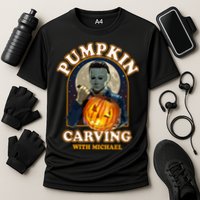 Funny Halloween Pumpkin Carving With Michael Cooling Performance Crew T-Shirt
