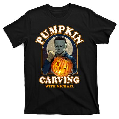 Funny Halloween Pumpkin Carving With Michael T-Shirt