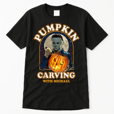 Funny Halloween Pumpkin Carving With Michael Tall T-Shirt