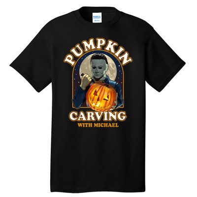 Funny Halloween Pumpkin Carving With Michael Tall T-Shirt