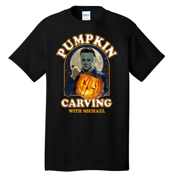 Funny Halloween Pumpkin Carving With Michael Tall T-Shirt