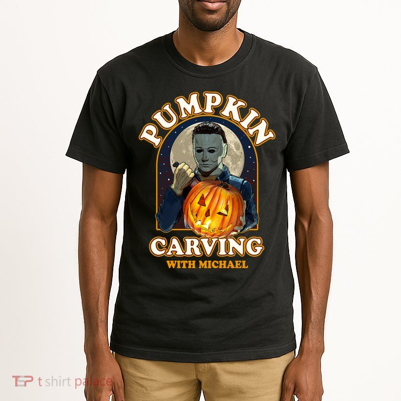 Funny Halloween Pumpkin Carving With Michael Tall T-Shirt