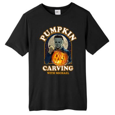 Funny Halloween Pumpkin Carving With Michael Tall Fusion ChromaSoft Performance T-Shirt