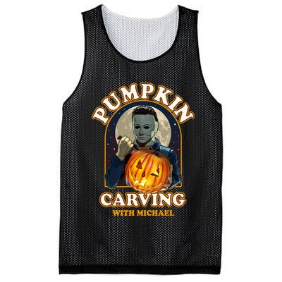 Funny Halloween Pumpkin Carving With Michael Mesh Reversible Basketball Jersey Tank