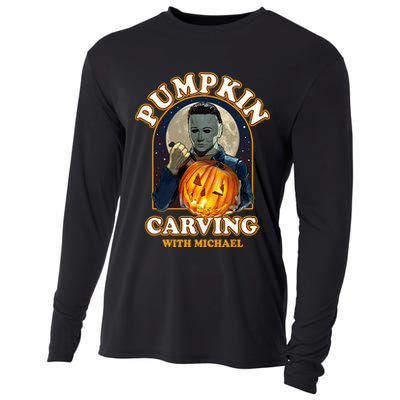 Funny Halloween Pumpkin Carving With Michael Cooling Performance Long Sleeve Crew