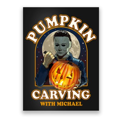 Funny Halloween Pumpkin Carving With Michael Poster