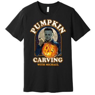 Funny Halloween Pumpkin Carving With Michael Premium T-Shirt