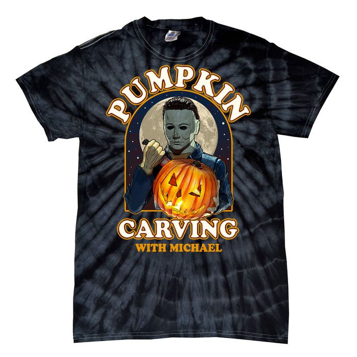 Funny Halloween Pumpkin Carving With Michael Tie-Dye T-Shirt