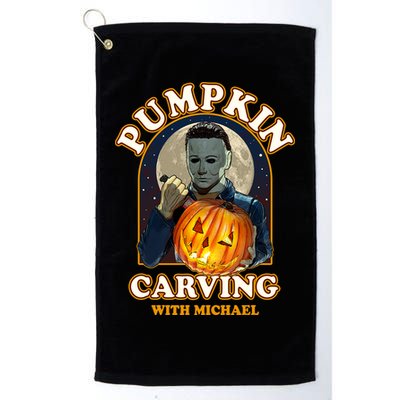 Funny Halloween Pumpkin Carving With Michael Golf Towel