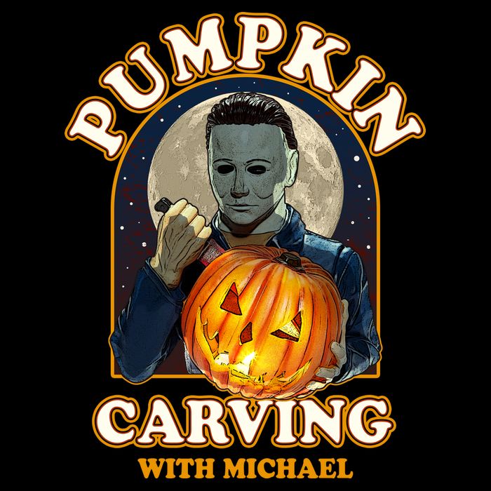 Funny Halloween Pumpkin Carving With Michael Womens T-Shirt