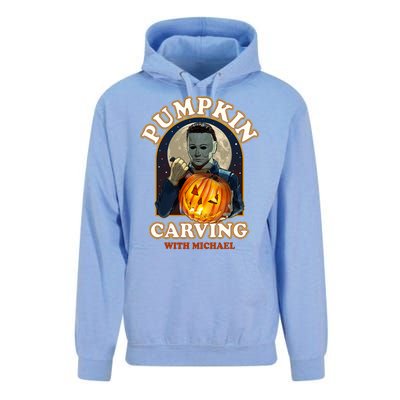 Funny Halloween Pumpkin Carving With Michael Unisex Surf Hoodie