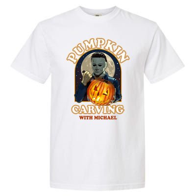 Funny Halloween Pumpkin Carving With Michael Garment-Dyed Heavyweight T-Shirt