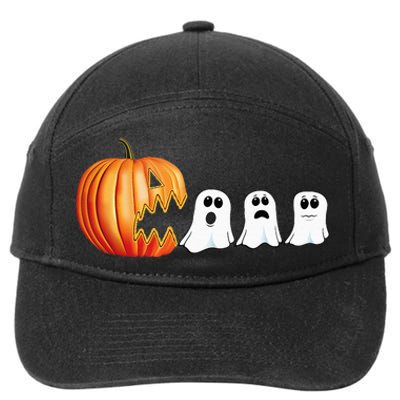 Funny Halloween Pumpkin Ghosts Jack O Lantern 7-Panel Snapback Hat