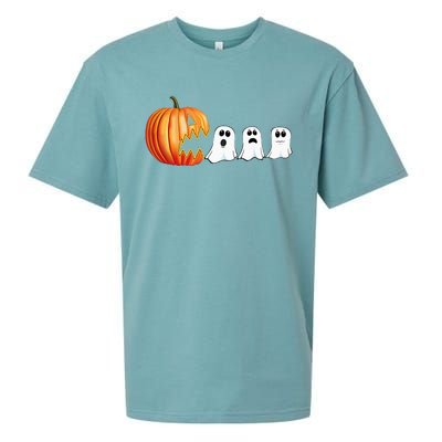 Funny Halloween Pumpkin Ghosts Jack O Lantern Sueded Cloud Jersey T-Shirt