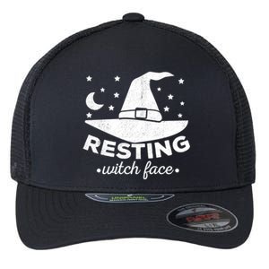 Funny Halloween Party Witch Hat Costume Resting Witch Face Cool Gift Flexfit Unipanel Trucker Cap