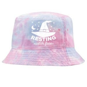 Funny Halloween Party Witch Hat Costume Resting Witch Face Cool Gift Tie-Dyed Bucket Hat