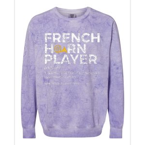 French Horn Player Definition Funny French Horn Colorblast Crewneck Sweatshirt