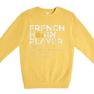 French Horn Player Definition Funny French Horn Premium Crewneck Sweatshirt