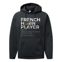 French Horn Player Definition Funny French Horn Performance Fleece Hoodie