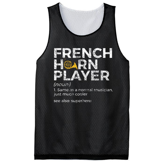 French Horn Player Definition Funny French Horn Mesh Reversible Basketball Jersey Tank