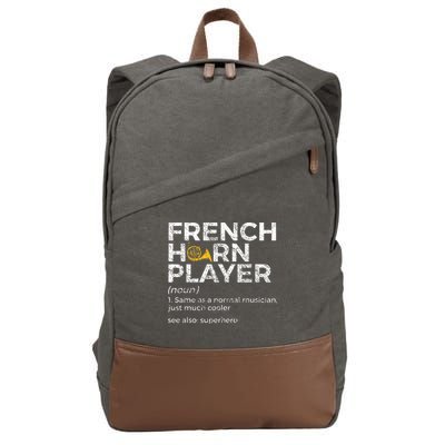 French Horn Player Definition Funny French Horn Cotton Canvas Backpack
