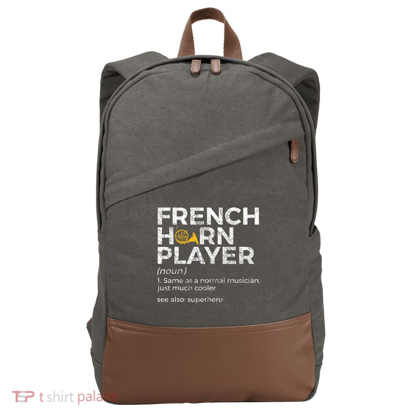 French Horn Player Definition Funny French Horn Cotton Canvas Backpack