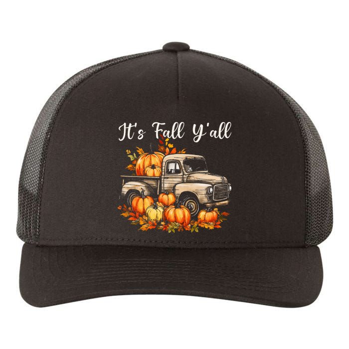 Fall Harvest Pumpkin Truck Autumn Tree Thanksgiving Yupoong Adult 5-Panel Trucker Hat