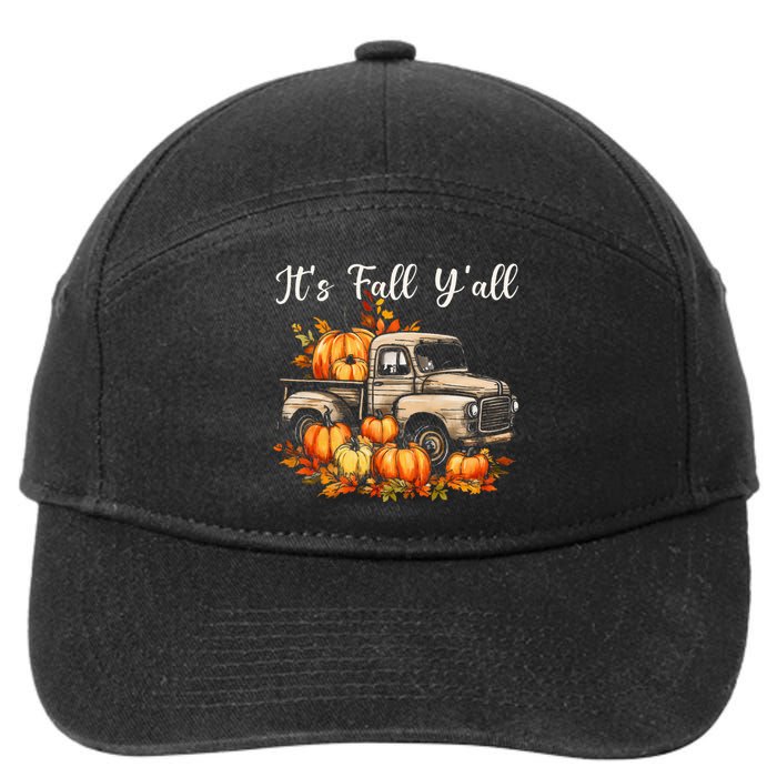 Fall Harvest Pumpkin Truck Autumn Tree Thanksgiving 7-Panel Snapback Hat