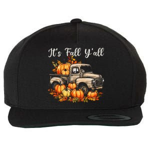 Fall Harvest Pumpkin Truck Autumn Tree Thanksgiving Wool Snapback Cap