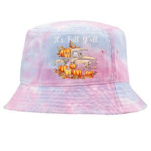 Fall Harvest Pumpkin Truck Autumn Tree Thanksgiving Tie-Dyed Bucket Hat