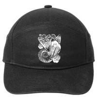 Fossil Hunter Paleontologist Fossil Hunting 7-Panel Snapback Hat