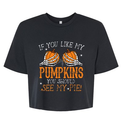 Funny Halloween Pumpkin Pie Lover Gift Bella+Canvas Jersey Crop Tee