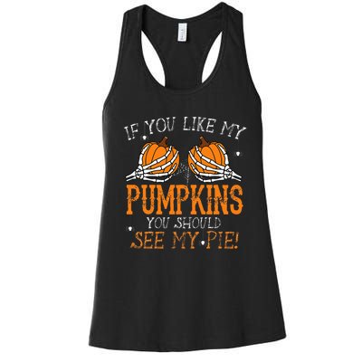 Funny Halloween Pumpkin Pie Lover Gift Women's Racerback Tank