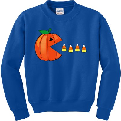 Funny Halloween Pumpkin Eating Candy Corn Kids Sweatshirt