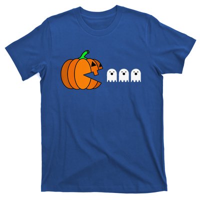 Funny Halloween Pumpkin Eating Ghost Gamer T-Shirt