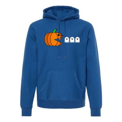 Funny Halloween Pumpkin Eating Ghost Gamer Premium Hoodie