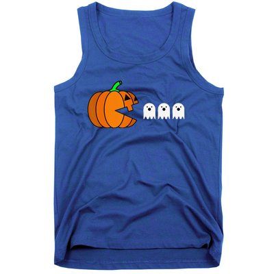 Funny Halloween Pumpkin Eating Ghost Gamer Tank Top