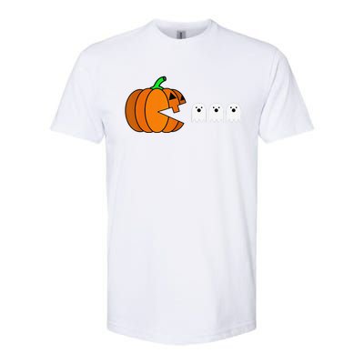 Funny Halloween Pumpkin Eating Ghost Gamer Softstyle CVC T-Shirt