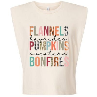 Flannels Hayrides Pumpkins Sweaters Bonfires Fall Autumn Garment-Dyed Women's Muscle Tee